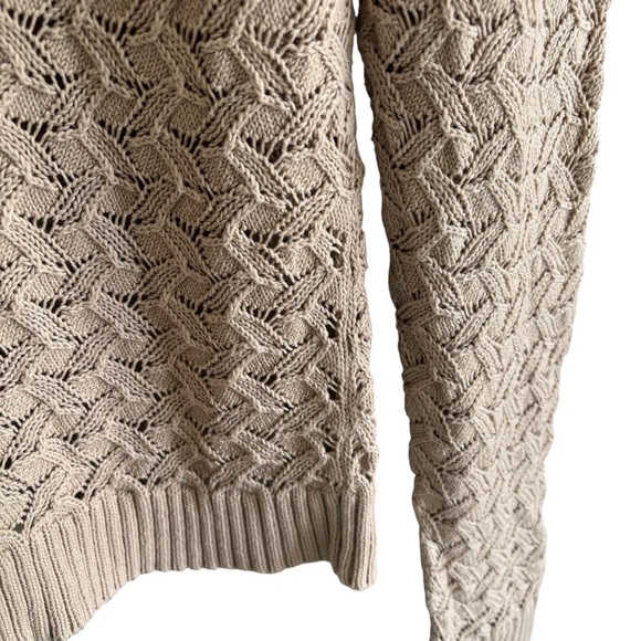 LOFT Open Knit Crochet Sweater Women’s Size Large Casual Boho Fall - Picture 6 of 13